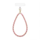 Pink Leather Chain Phone Charm